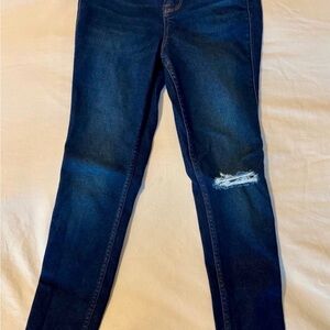 Old Navy Dark Blue Distressed Skinny Jeans
